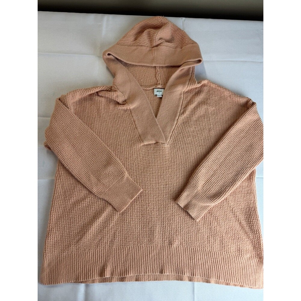 Aerie CozyUp Waffle Oversized Sweater Hoodie Peach Orange Sz S